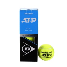 Dunlop Tennis Balls ATP (pressureless, durable, long-lasting) Pack of 3